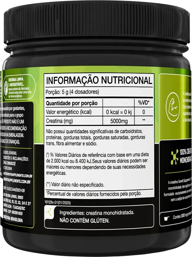 Creatina 100g - Verso